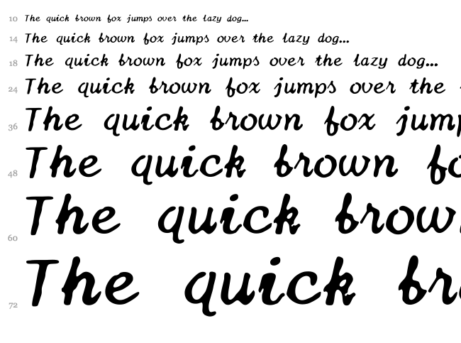 Canon TypeStar 210 font waterfall